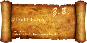 Zikeli Barna névjegykártya